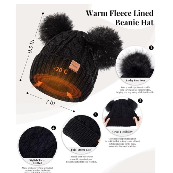 Winter Hat Scarf Glove Set for Women - Picture 3 of 5